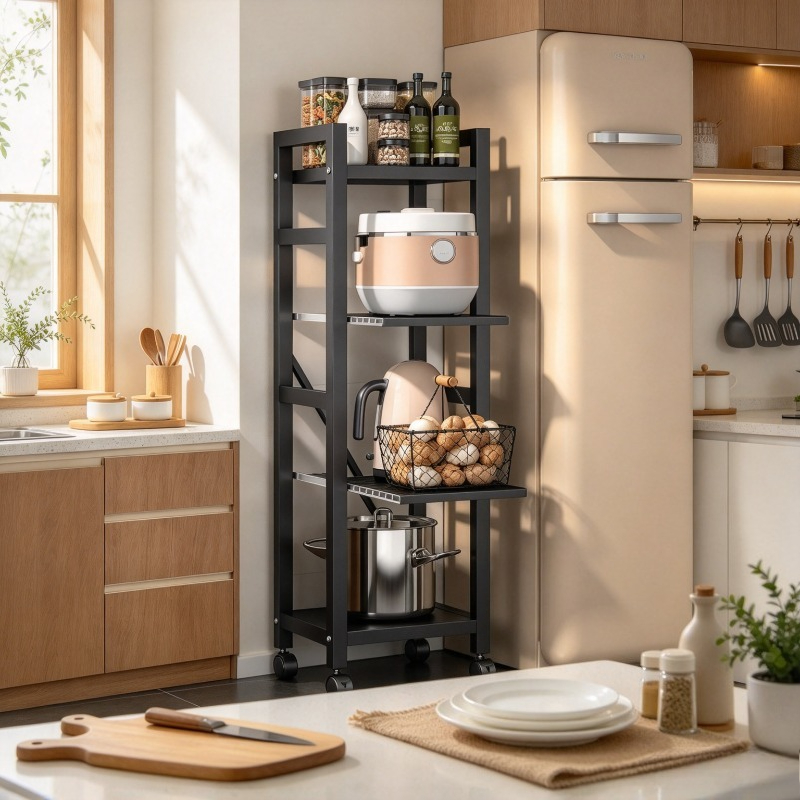 Kitchen Baking Cart - Prateleira de cozinha extensível, prateleira de